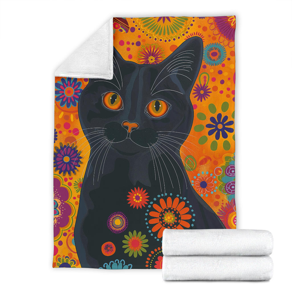 Chartreux cat Blanket, Trippy Psychedelics Chartreux cat Fleece Blanket, Chartreux cat Throw Blanket, Chartreux cat Gifts