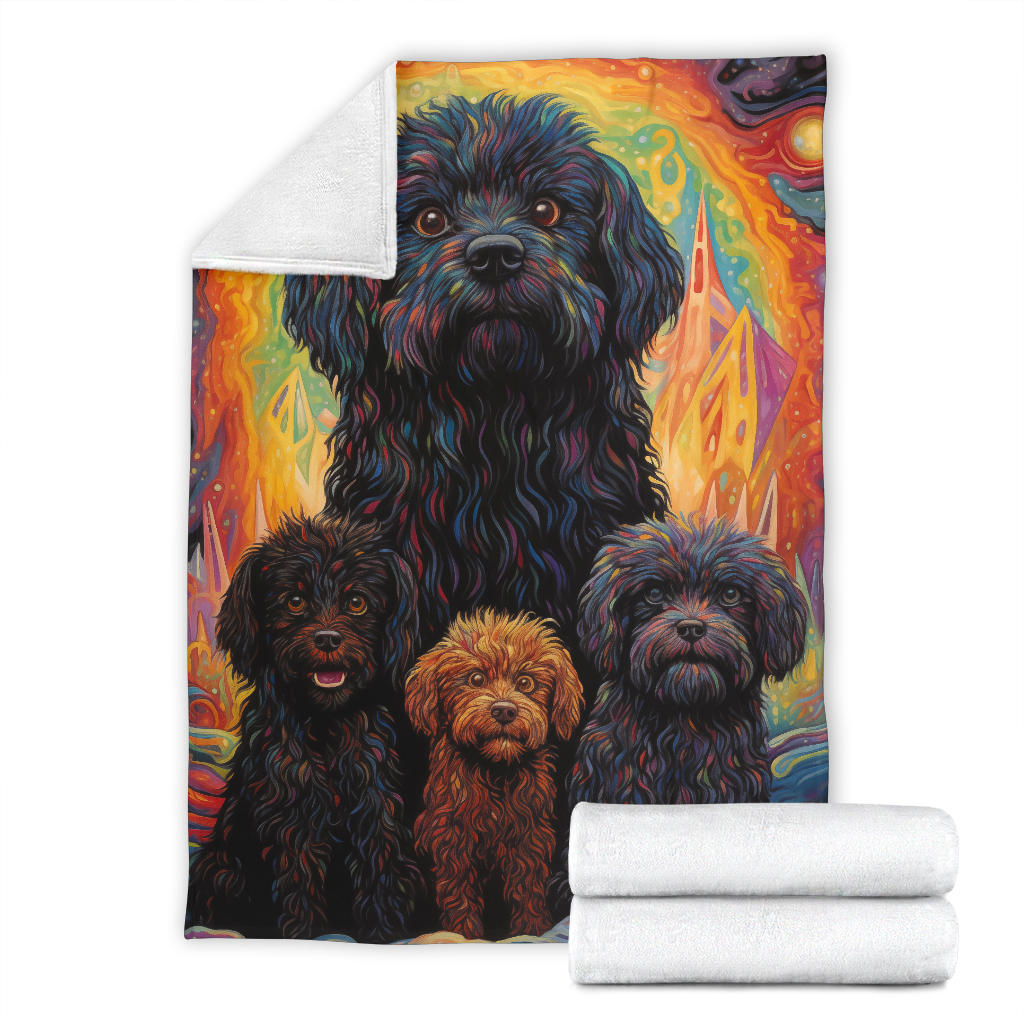 Puli Blanket, Trippy Psychedelics Puli Fleece Blanket, Puli Throw Blanket, Puli Gifts