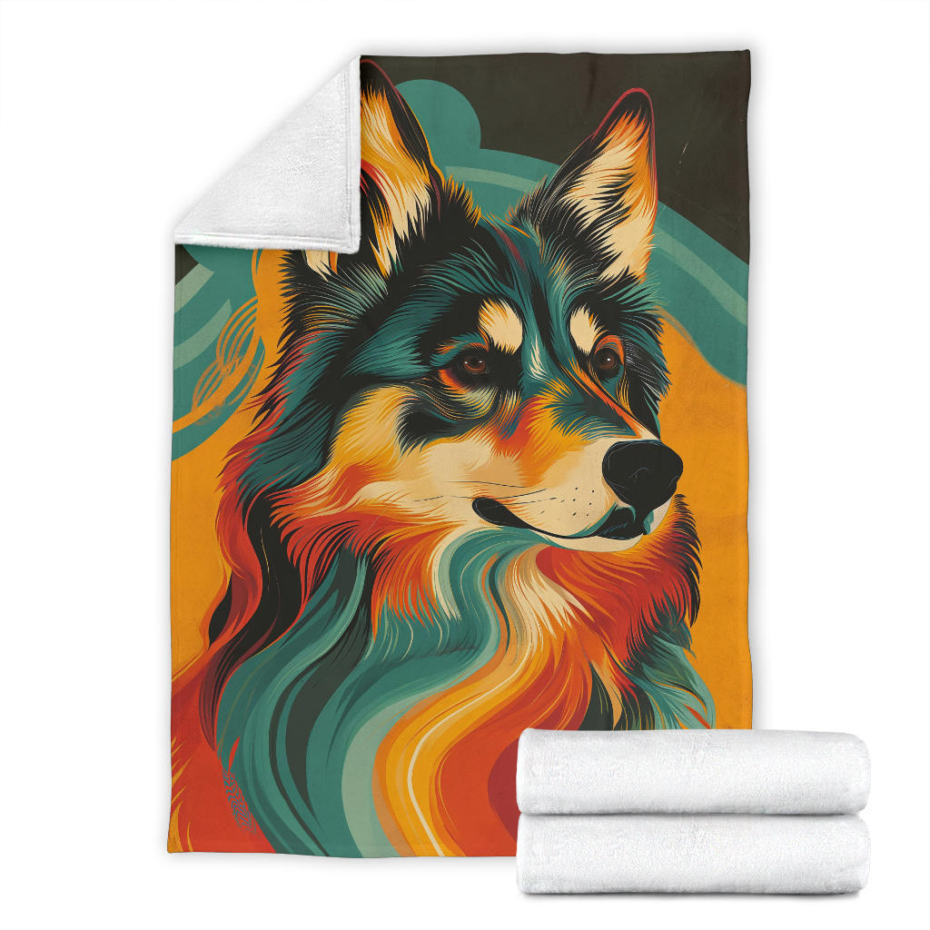 Lapponian Herder Dog Blanket, Trippy Psychedelics Lapponian Herder Dog Fleece Blanket, Lapponian Herder Dog Throw Blanket, Lapponian Herder Dog Gifts