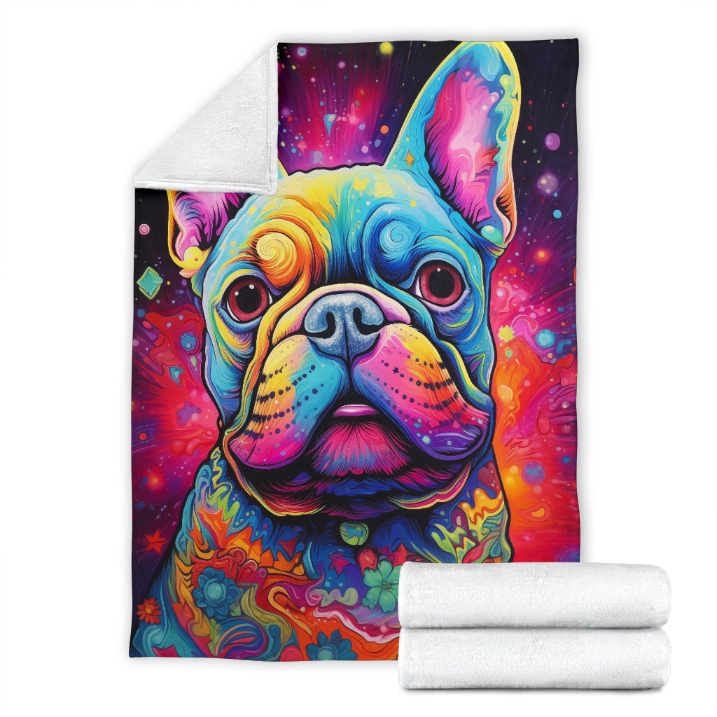 French Bulldog Blanket, French Bulldog Trippy Blanket, French Bulldog Gifts,French Bulldog Throw Blanket