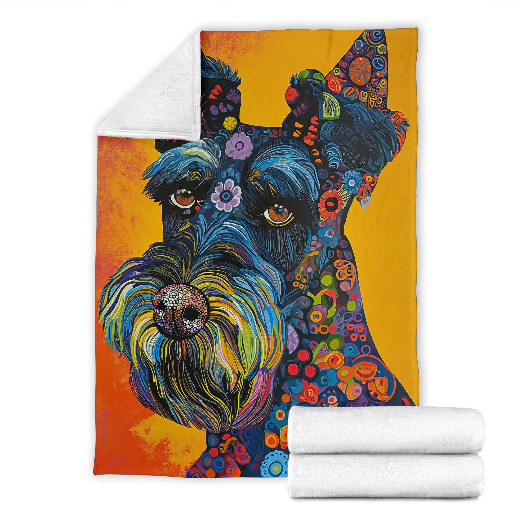 Kerry Blue Terrier Blanket, Trippy Psychedelics Kerry Blue Terrier Fleece Blanket, Kerry Blue Terrier Throw Blanket, Kerry Blue Terrier Gifts