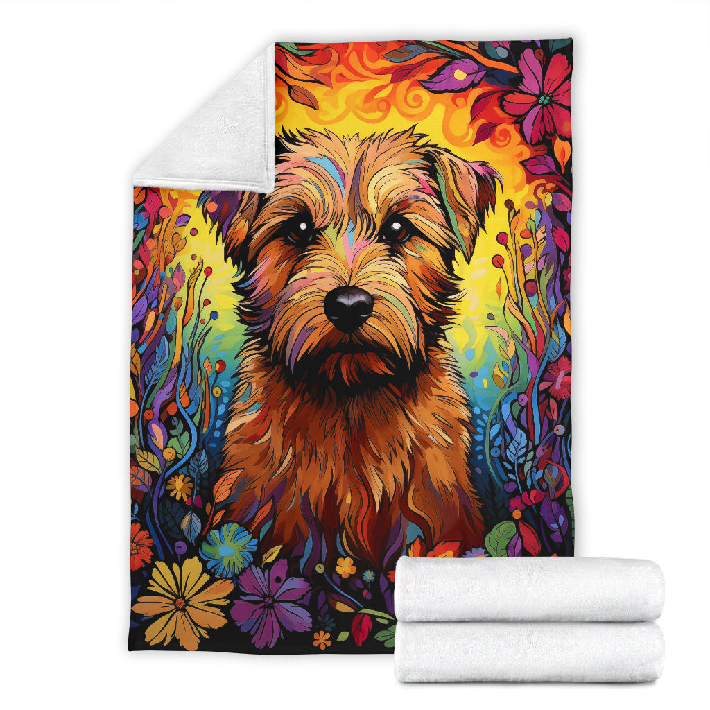 Norfolk Terrier Blanket, Trippy Psychedelics Norfolk Terrier Fleece Blanket, Norfolk Terrier Throw Blanket, Norfolk Terrier Gifts