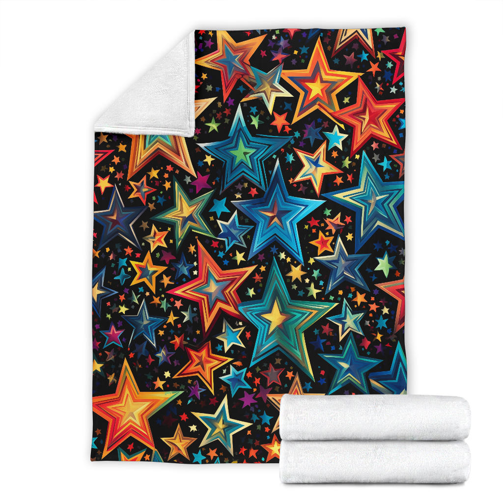 Stars Blanket, Trippy Psychedelics Stars Blanket, Stars Gifts, Flower Child Blanket