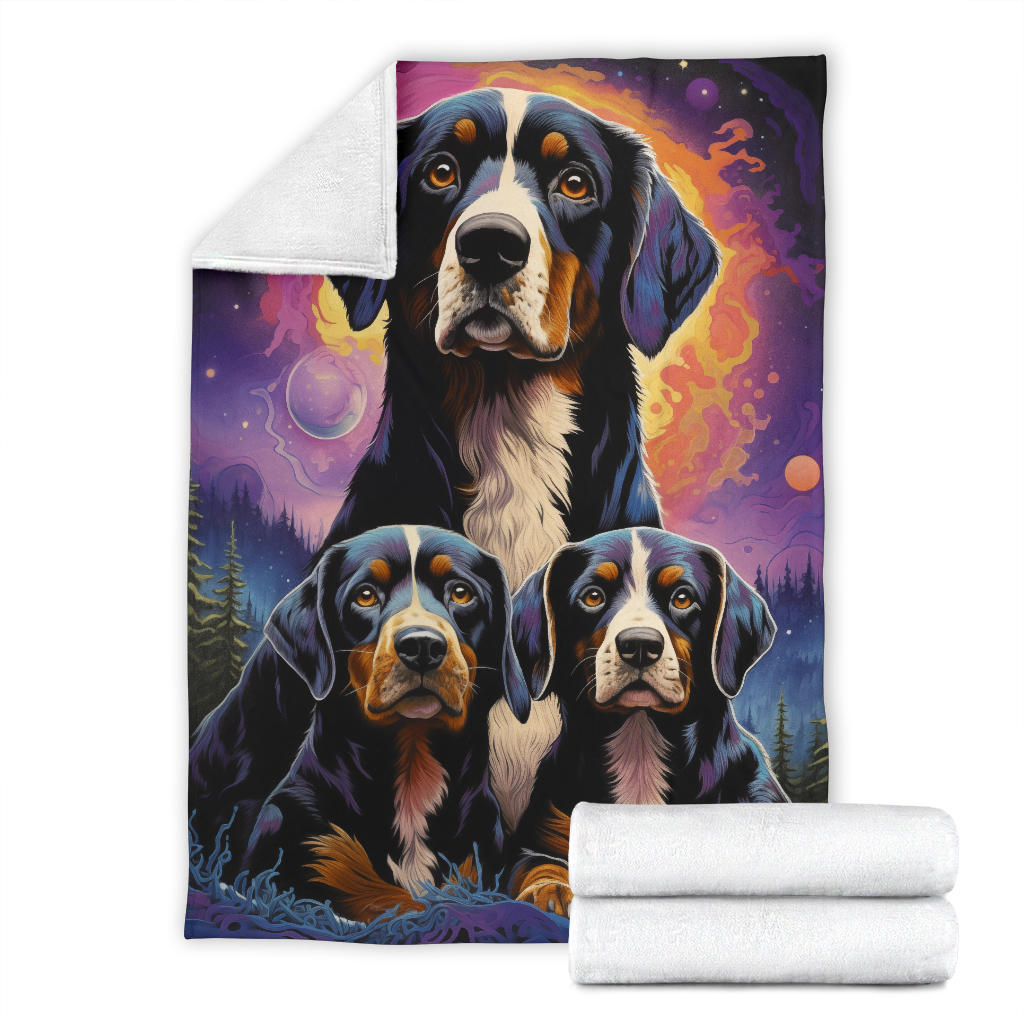 Entlebucher Mountain Blanket, Trippy Psychedelics Entlebucher Mountain Fleece Blanket, Entlebucher Mountain Throw Blanket, Entlebucher Mountain Gifts