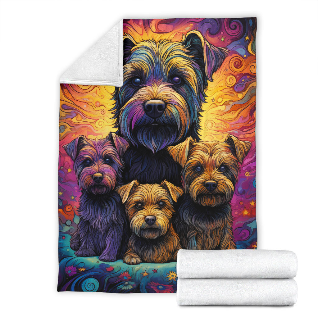 Glen of Imaal Terrier Blanket, Trippy Psychedelics Glen of Imaal Terrier Fleece Blanket, Glen of Imaal Terrier Throw Blanket, Glen of Imaal Terrier Gifts