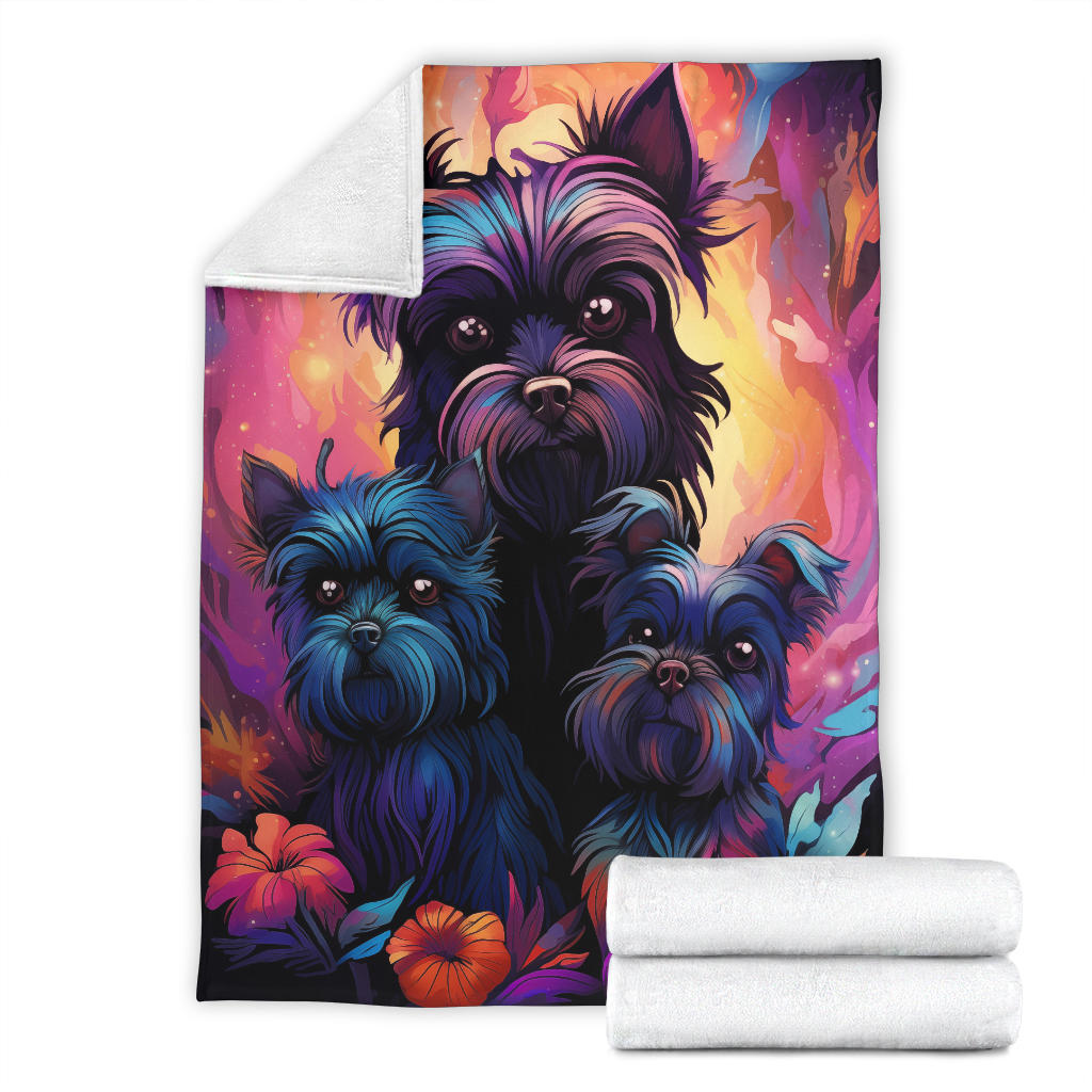 Affenpinscher Blanket, Trippy Psychedelics Affenpinscher Fleece Blanket, Affenpinscher Throw Blanket, Affenpinscher Gifts