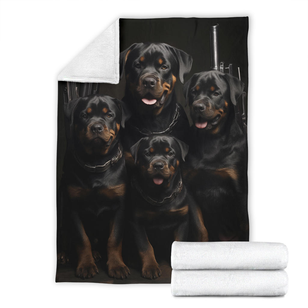 Rottweiler Family Blanket, Rottweiler Blanket, Rottweiler gifts, Rottweiler Throw Blanket