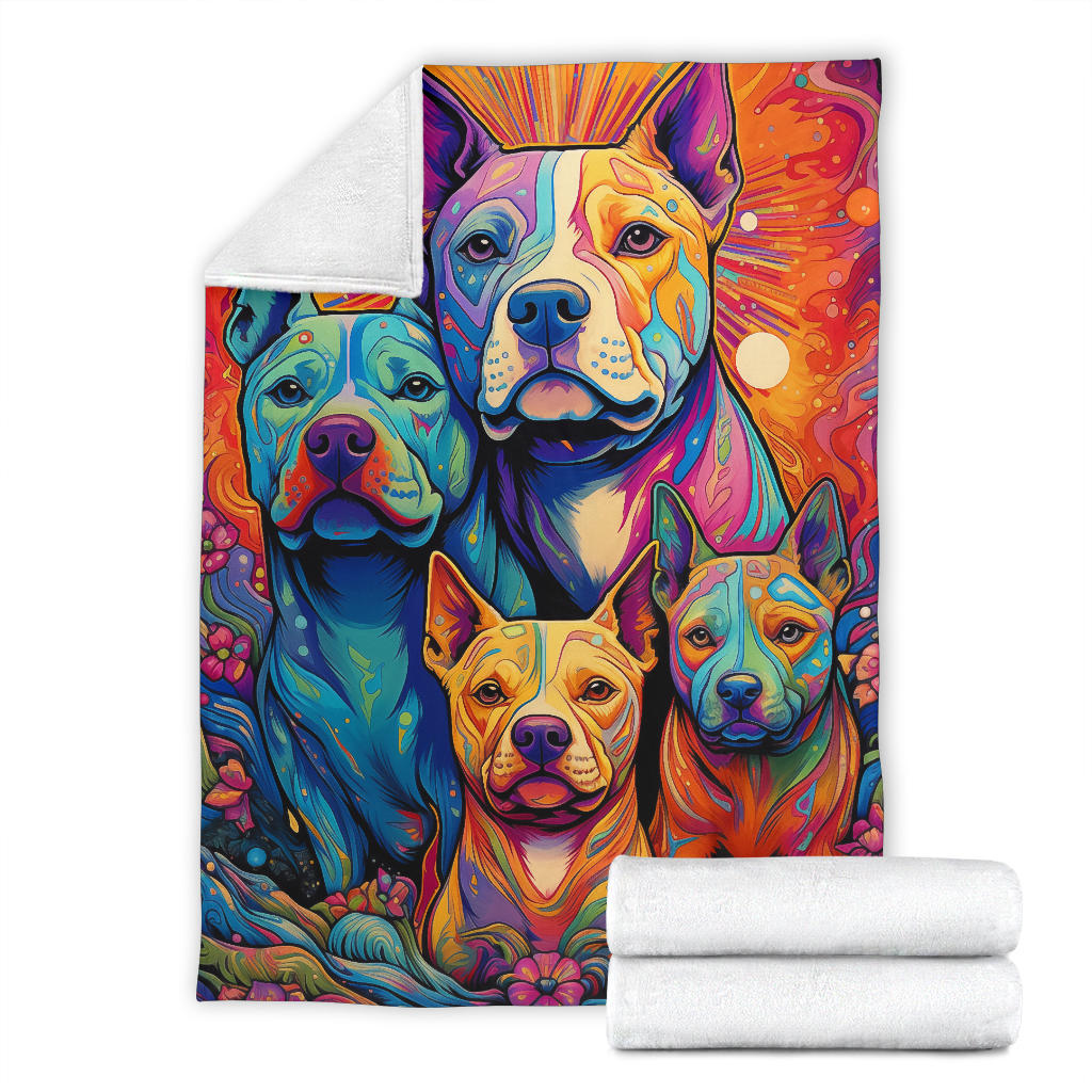 American Staffordshire Terri Blanket, Trippy Psychedelics American Staffordshire Terri Fleece Blanket, American Staffordshire Terri Throw Blanket, American Staffordshire Terri Gifts