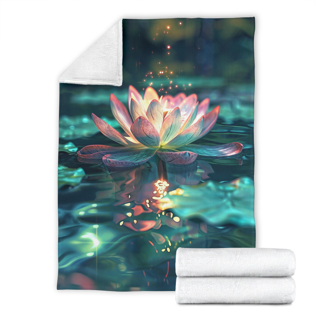 Luminous Lotus Blanket, Luminous Lotus Estetic Blanket, Luminous Lotus Blanket Gift, Blanket