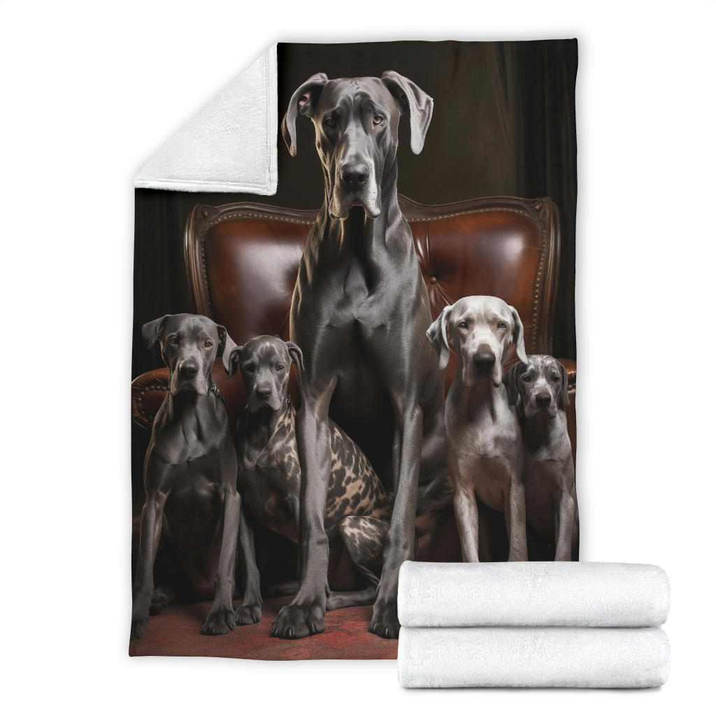 Great Dane Family Blanket, Great Dane Throw Blanket, Great Dane Gifts, Great Dane Fleece Blanket