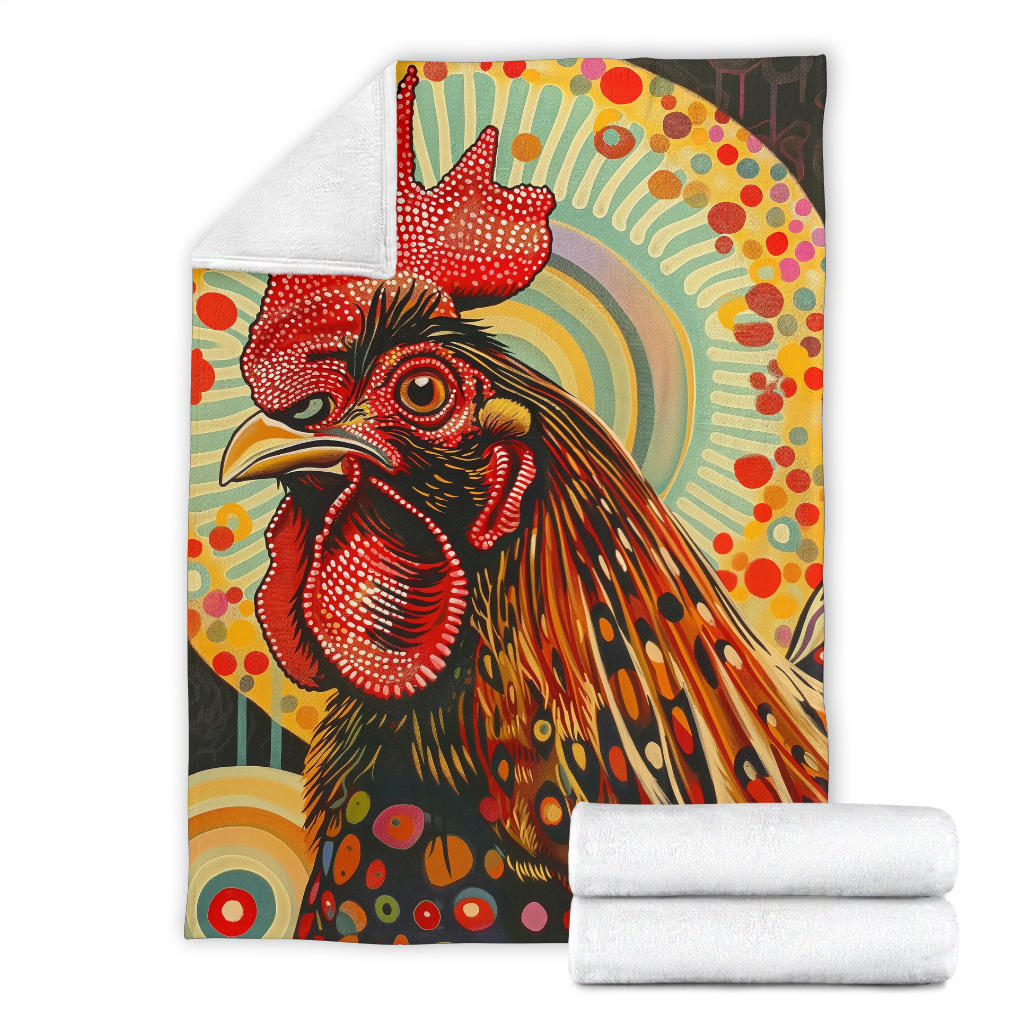 Chicken Blanket, Trippy Psychedelics Chicken Fleece Blanket, Chicken Throw Blanket, Chicken Gifts