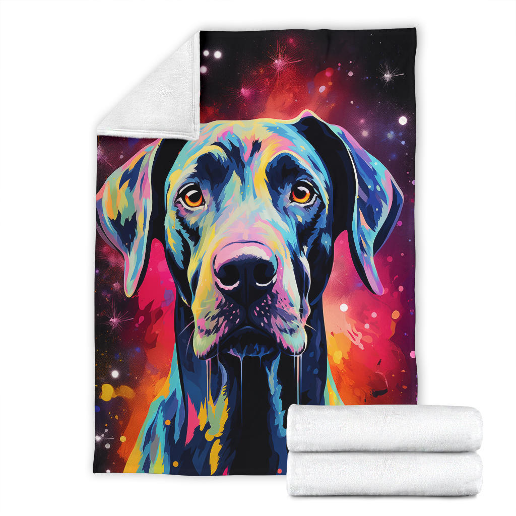 Trippy Psychedelics Great Dane Blanket, Great Dane Fleece Blanket, Great Dane Throw Blanket, Great Dane Gifts