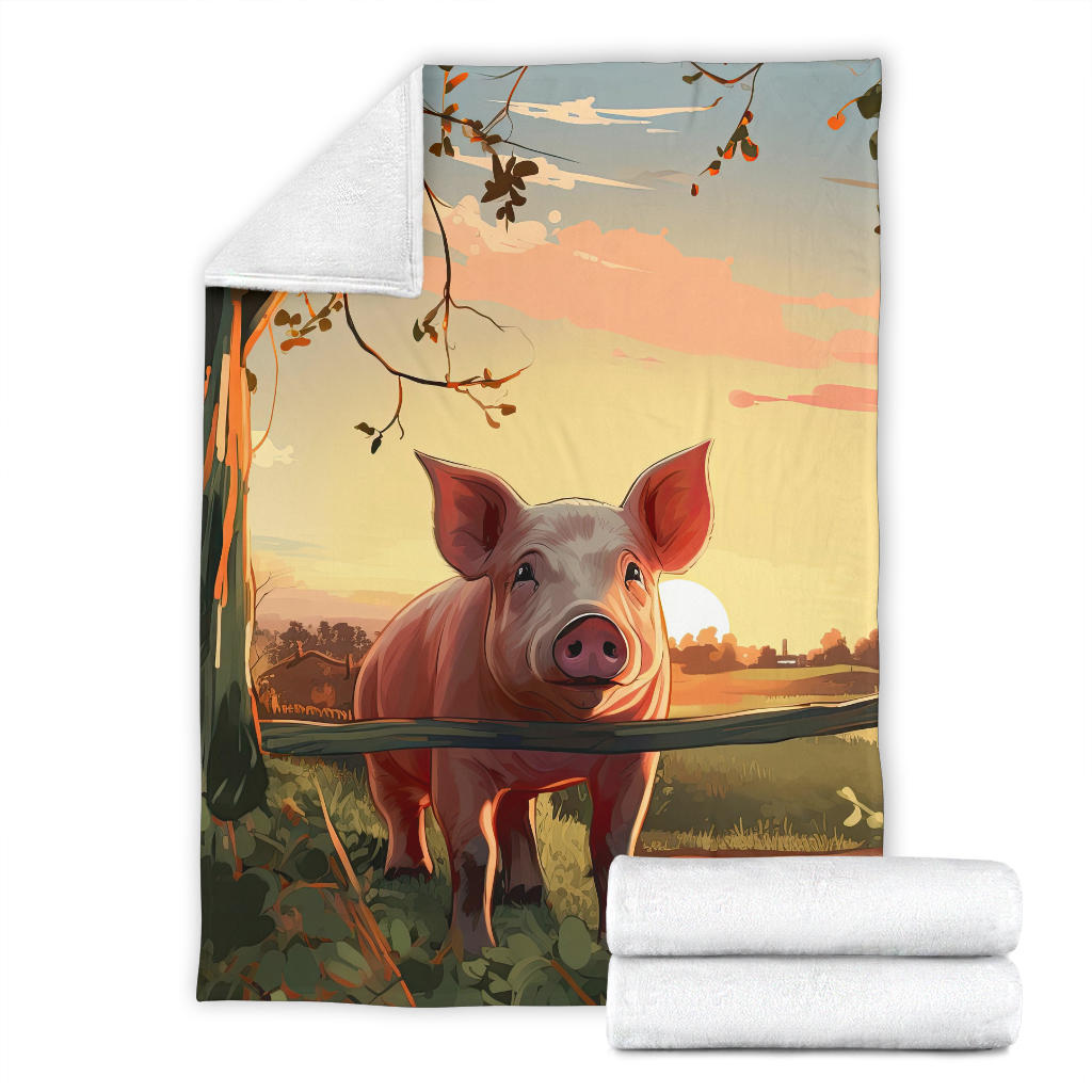 Pig Sunset Blanket