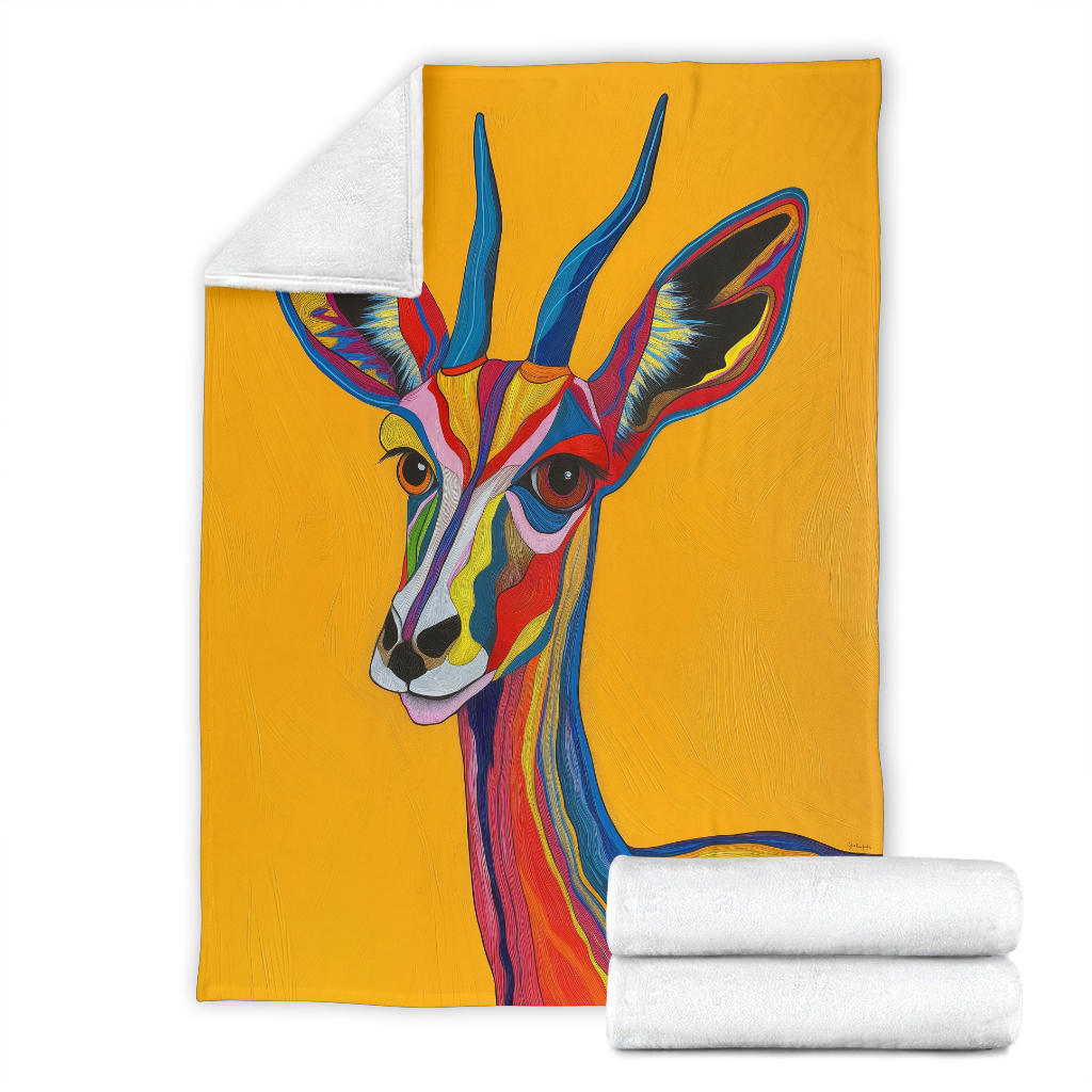 Gazelle animal Blanket, Trippy Psychedelics Gazelle animal Fleece Blanket, Gazelle animal Throw Blanket, Gazelle animal Gifts