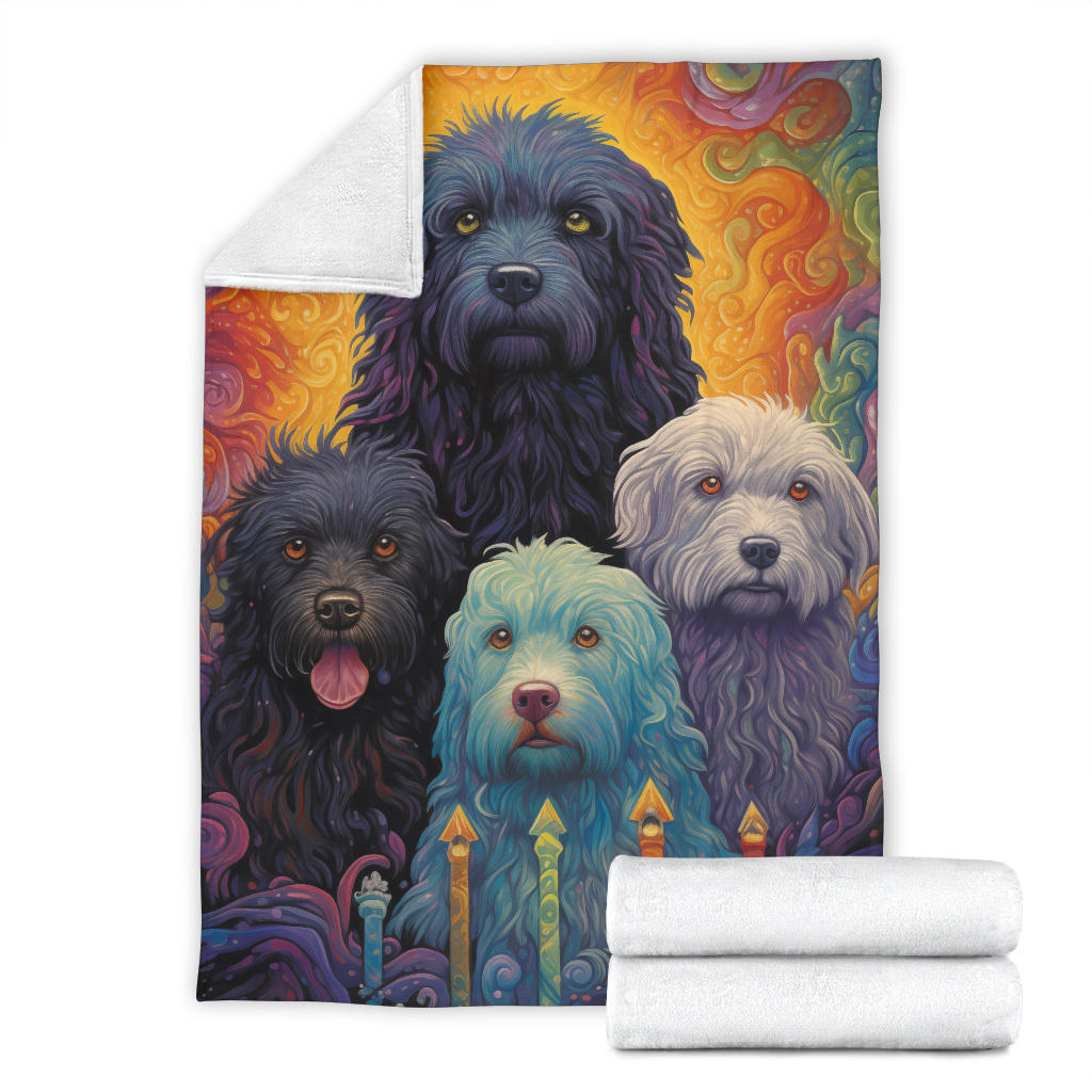 Puli Blanket, Trippy Psychedelics Puli Fleece Blanket, Puli Throw Blanket, Puli Gifts