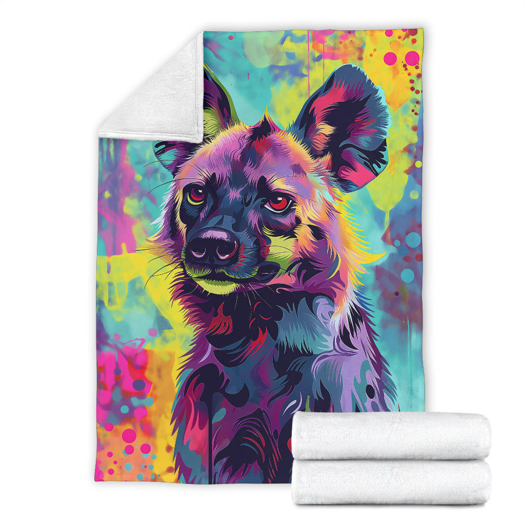 Hyena animal Blanket, Trippy Psychedelics Hyena animal Fleece Blanket, Hyena animal Throw Blanket, Hyena animal Gifts