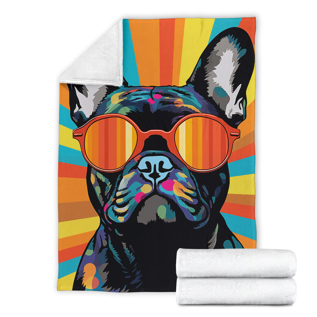 French Bulldog Blanket, Trippy Psychedelics French Bulldog Fleece Blanket, French Bulldog Throw Blanket, French Bulldog Gifts