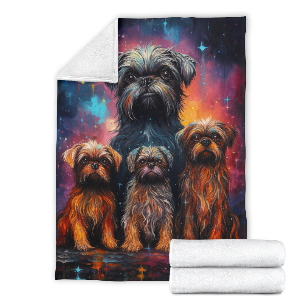 Brussels Griffon Blanket, Trippy Psychedelics Brussels Griffon Fleece Blanket, Brussels Griffon Throw Blanket, Brussels Griffon Gifts