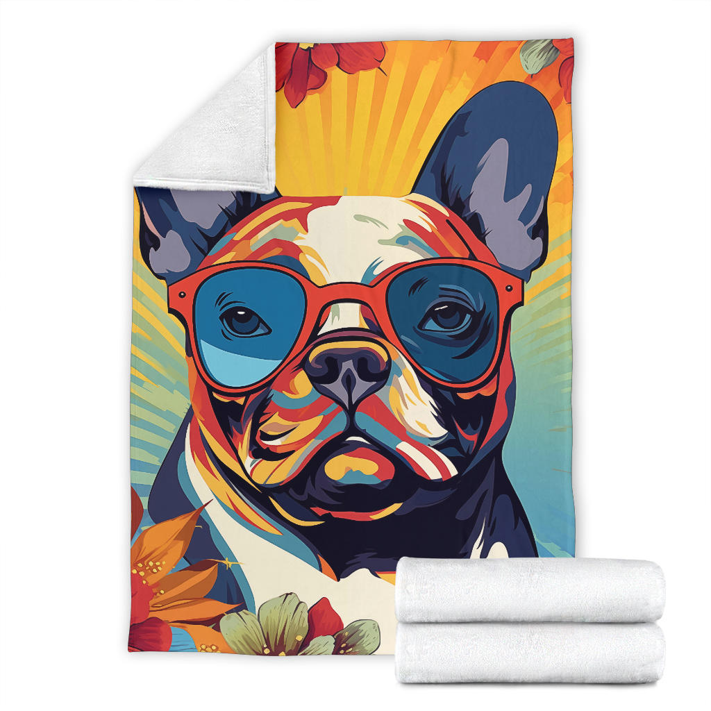 French Bulldog Blanket, Trippy Psychedelics French Bulldog Fleece Blanket, French Bulldog Throw Blanket, French Bulldog Gifts