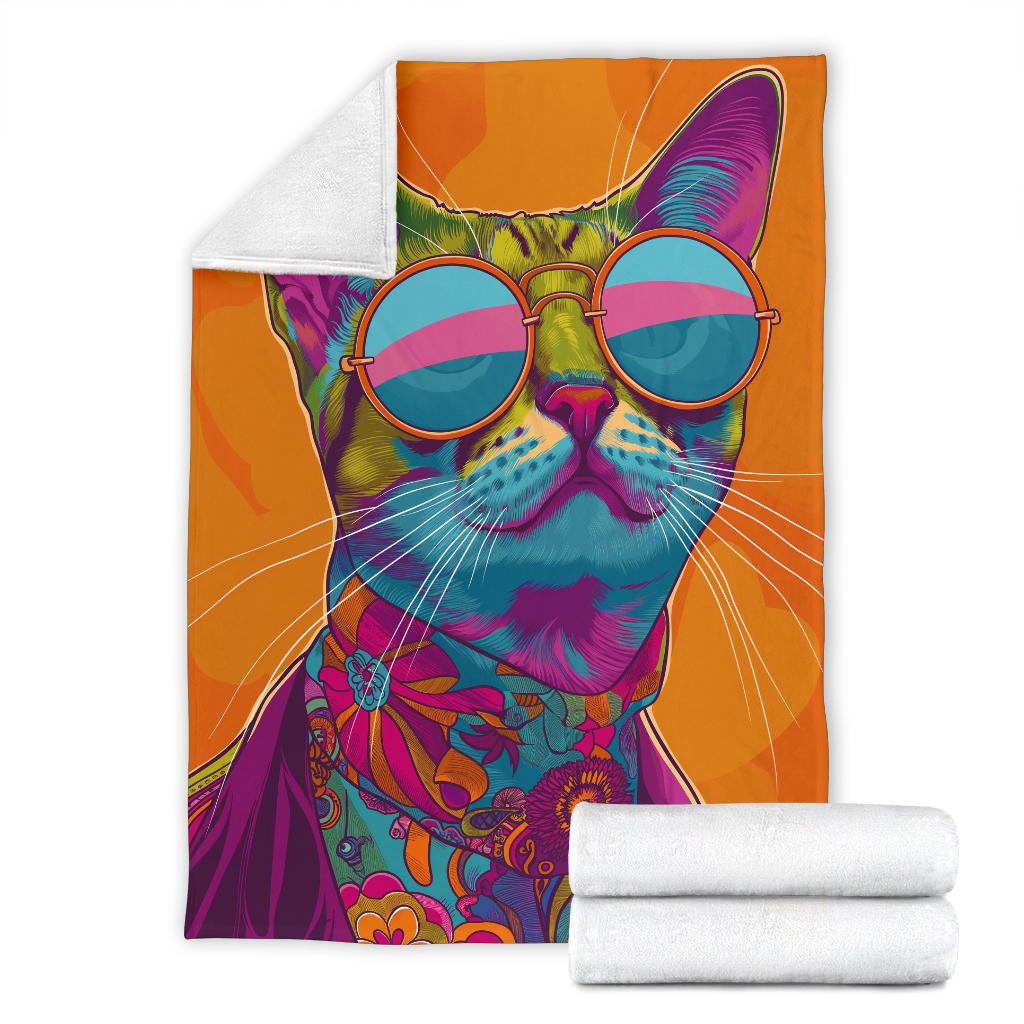 Ocicat Cat Blanket, Trippy Psychedelics Ocicat Cat Fleece Blanket, Ocicat Cat Throw Blanket, Ocicat Cat Gifts