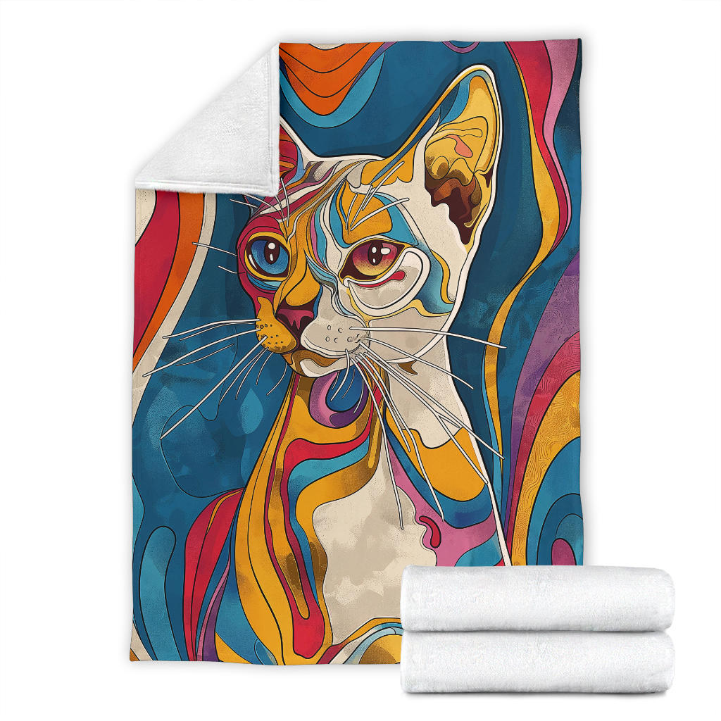 Burmilla cat Blanket, Trippy Psychedelics Burmilla cat Fleece Blanket, Burmilla cat Throw Blanket, Burmilla cat Gifts