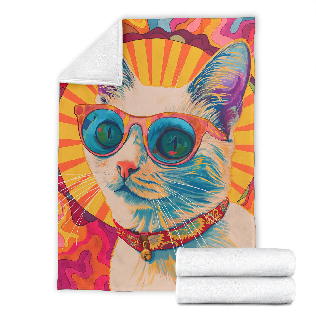 Burmilla cat Blanket, Trippy Psychedelics Burmilla cat Fleece Blanket, Burmilla cat Throw Blanket, Burmilla cat Gifts