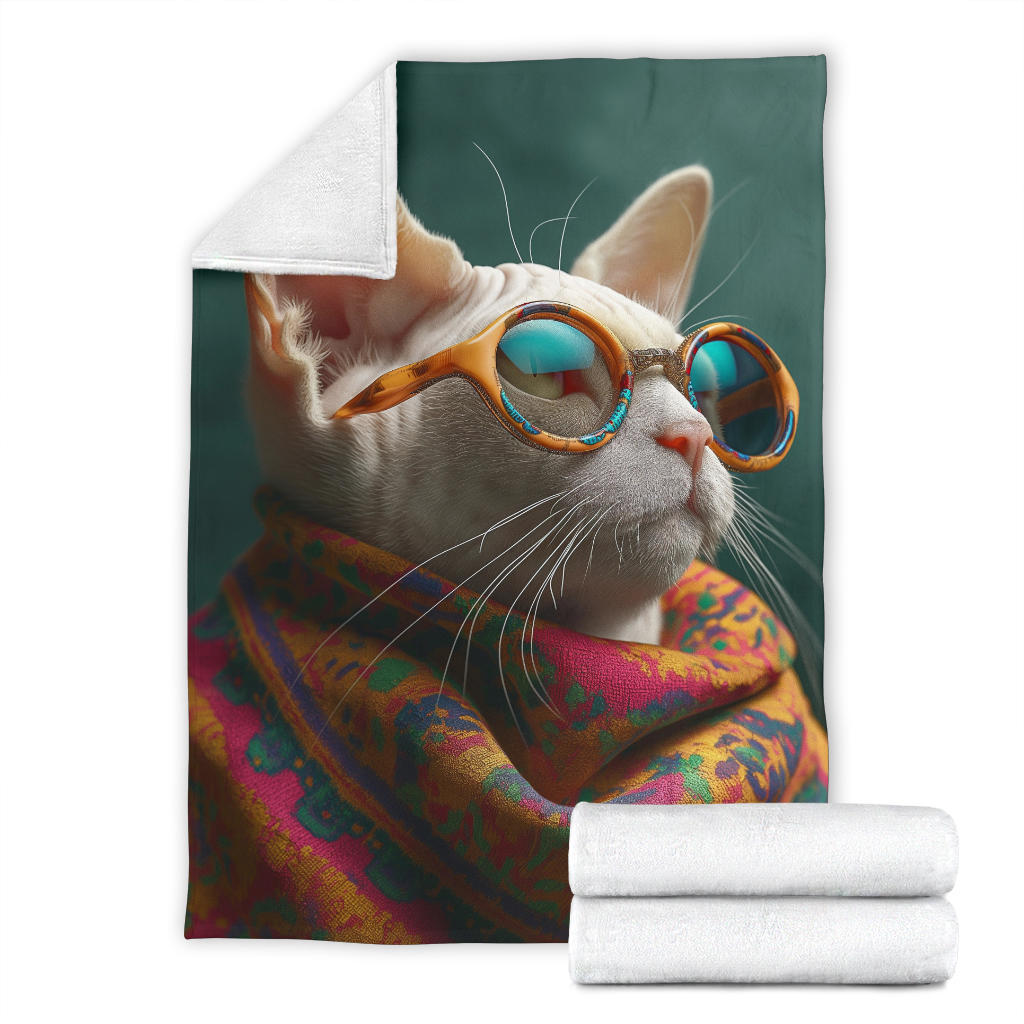 Devon Rex cat Blanket, Trippy Psychedelics Devon Rex cat Fleece Blanket, Devon Rex cat Throw Blanket, Devon Rex cat Gifts