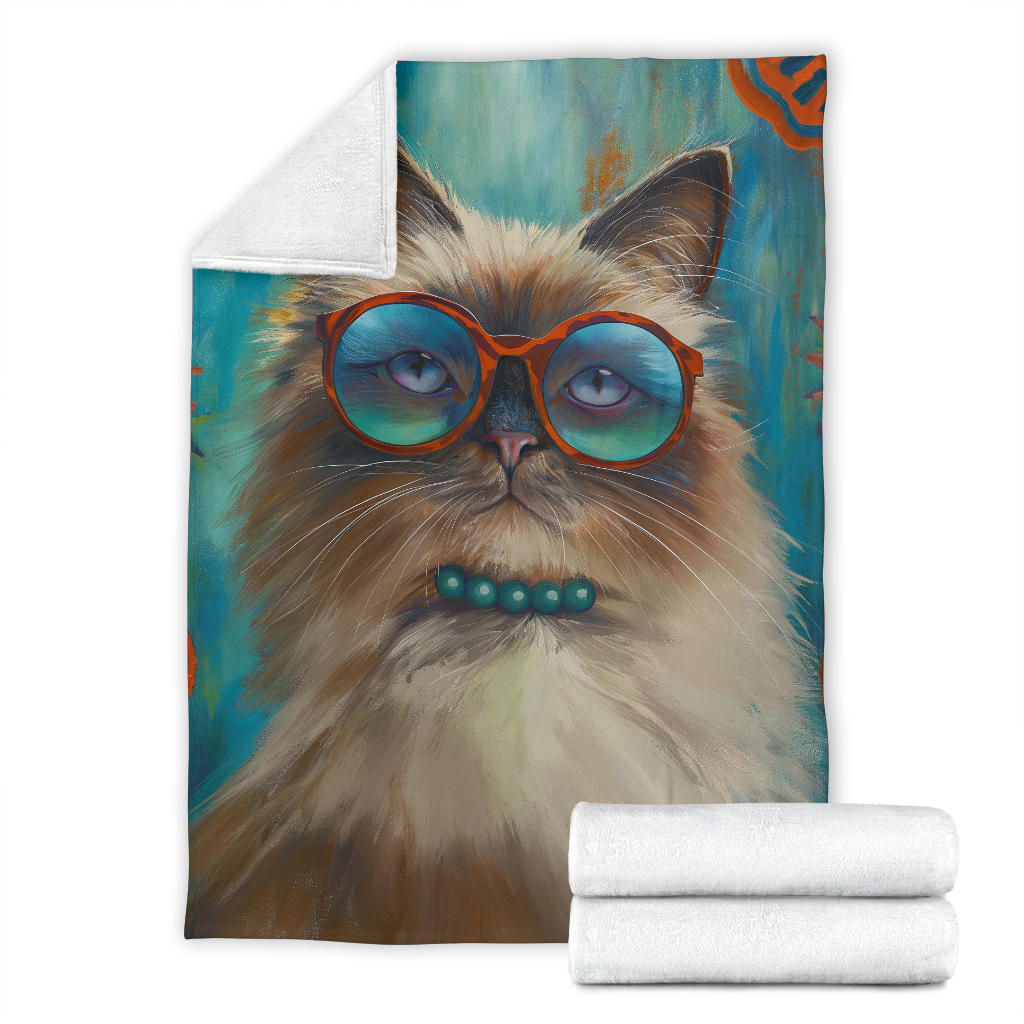 Himalayan cat Blanket, Trippy Psychedelics Himalayan cat Fleece Blanket, Himalayan cat Throw Blanket, Himalayan cat Gifts