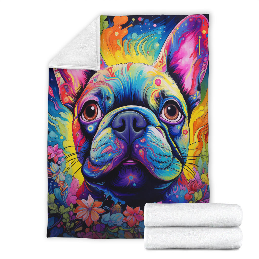 French Bulldog Blanket, French Bulldog Trippy Blanket, French Bulldog Gifts,French Bulldog Throw Blanket