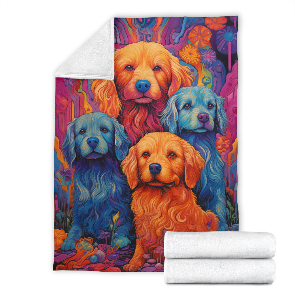 Bolognese Blanket, Trippy Psychedelics Bolognese Fleece Blanket, Bolognese Throw Blanket, Bolognese Gifts