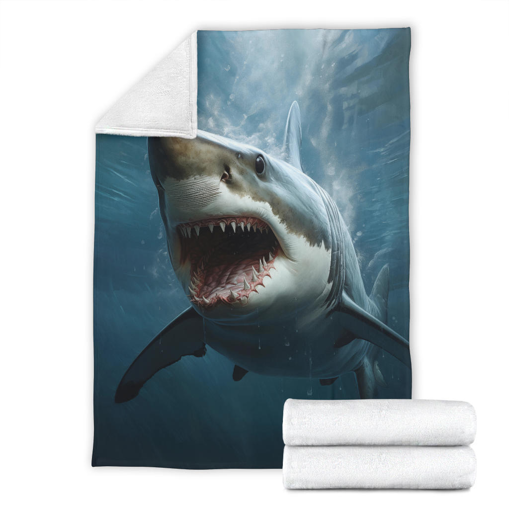 Great White Shark Blanket, Shark Throw Blanket, Shark Fleece Blanket, Shark Gifts, Custom Shark Blanket