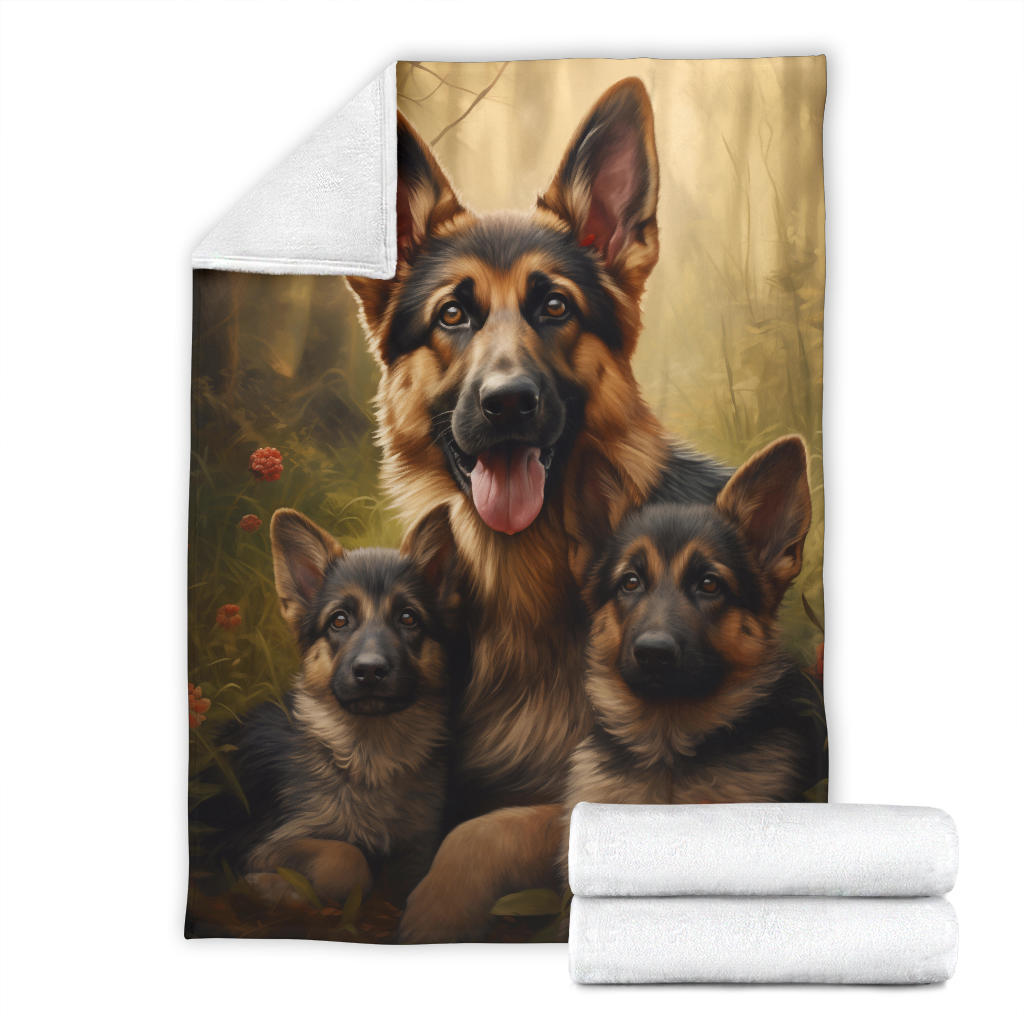 German Shepherd Family Blanket, German Shepherd Gifts, German Shepherd Throw Blanket, German Shepherd Fleece Blanket