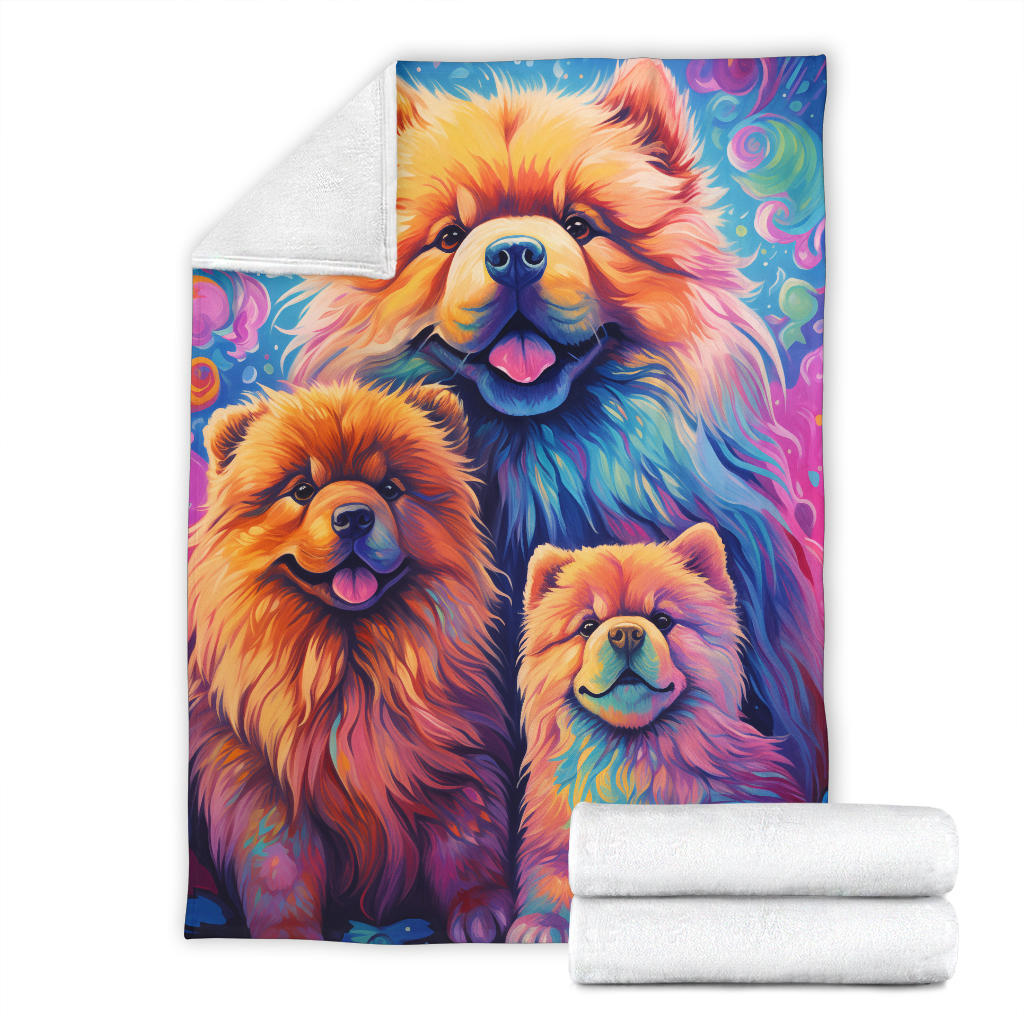 Chow Chow Blanket, Trippy Psychedelics Chow Chow Fleece Blanket, Chow Chow Throw Blanket, Chow Chow Gifts