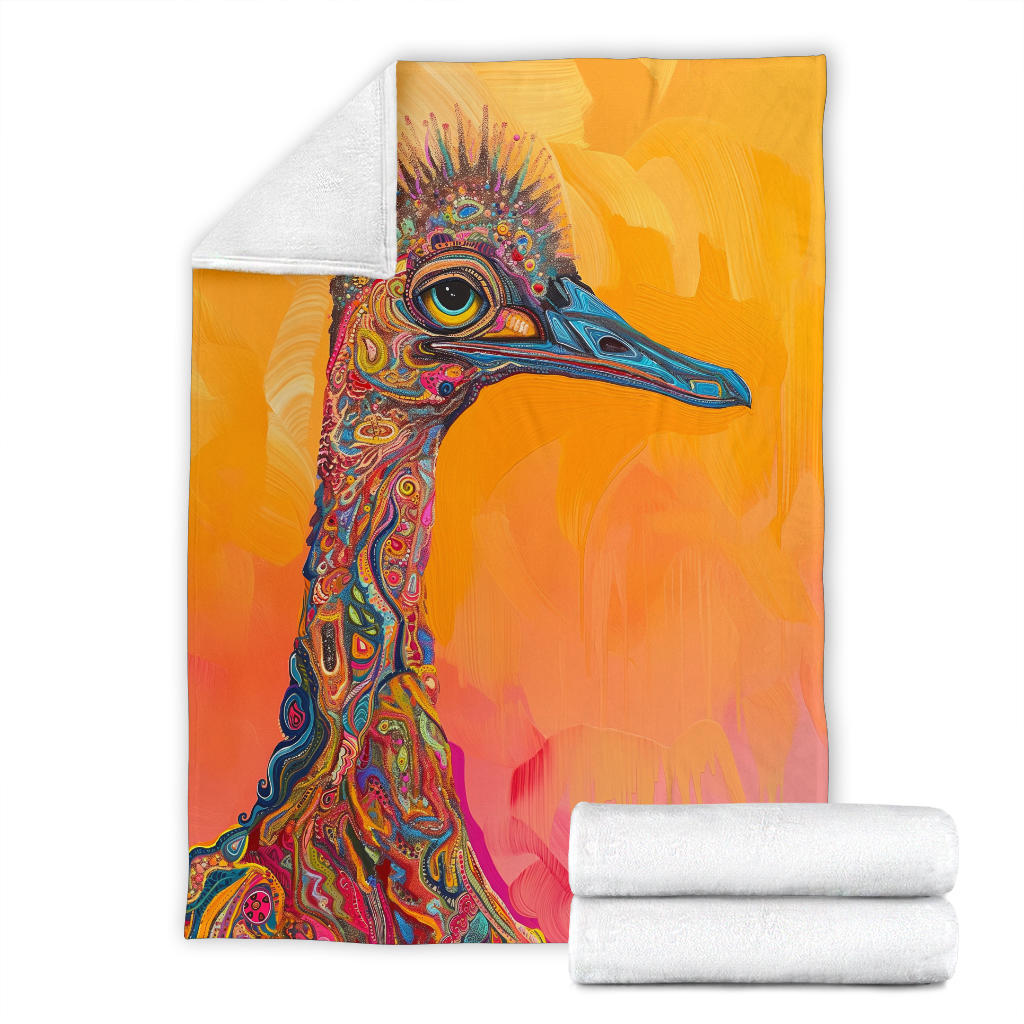 Emu Blanket, Trippy Psychedelics Emu Fleece Blanket, Emu Throw Blanket, Emu Gifts