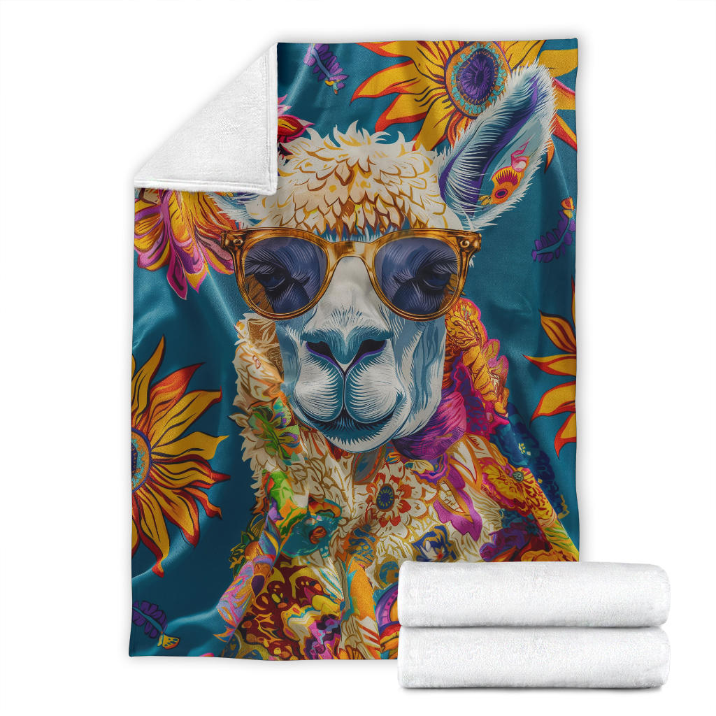 Lama Blanket, Trippy Psychedelics Lama Fleece Blanket, Lama Throw Blanket, Lama Gifts