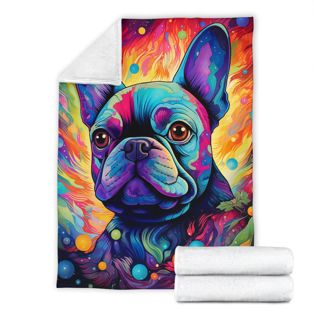 French Bulldog Blanket, French Bulldog Trippy Blanket, French Bulldog Gifts,French Bulldog Throw Blanket