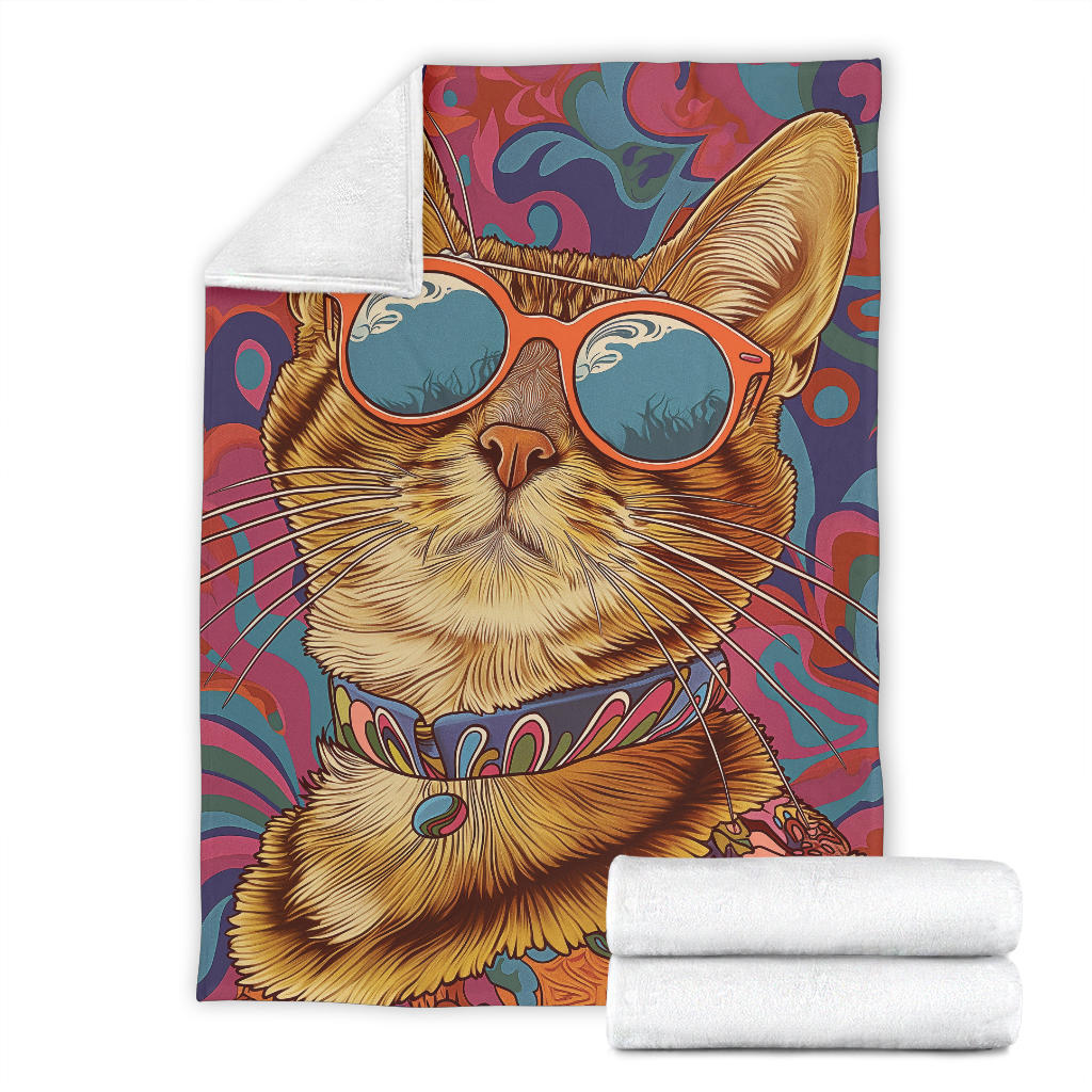 Ocicat Cat Blanket, Trippy Psychedelics Ocicat Cat Fleece Blanket, Ocicat Cat Throw Blanket, Ocicat Cat Gifts