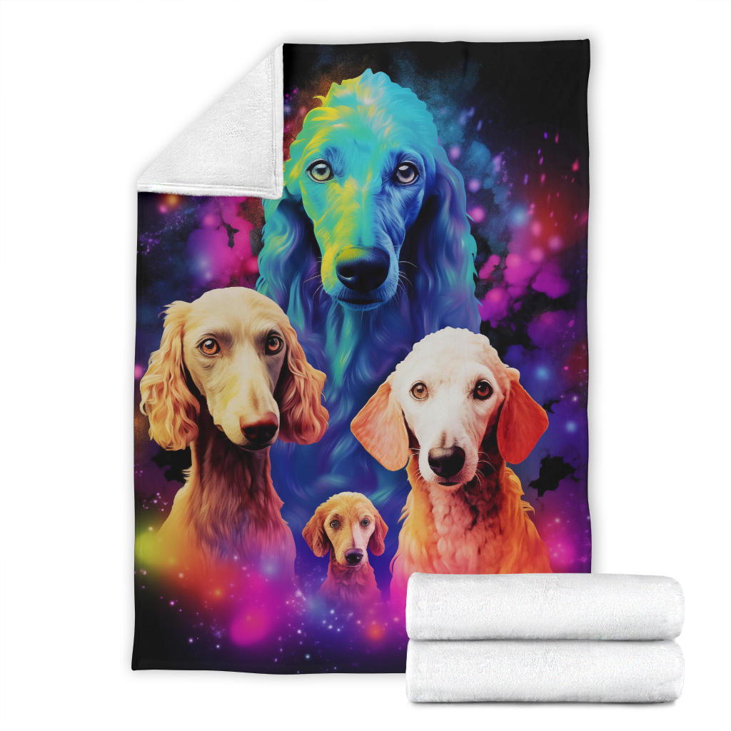 Bedlington Terrier Blanket, Trippy Psychedelics Bedlington Terrier Fleece Blanket, Bedlington Terrier Throw Blanket, Bedlington Terrier Gifts