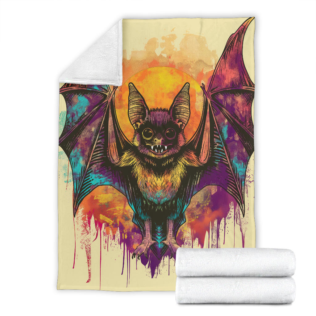 Bat animal Blanket, Trippy Psychedelics Bat animal Fleece Blanket, Bat animal Throw Blanket, Bat animal Gifts