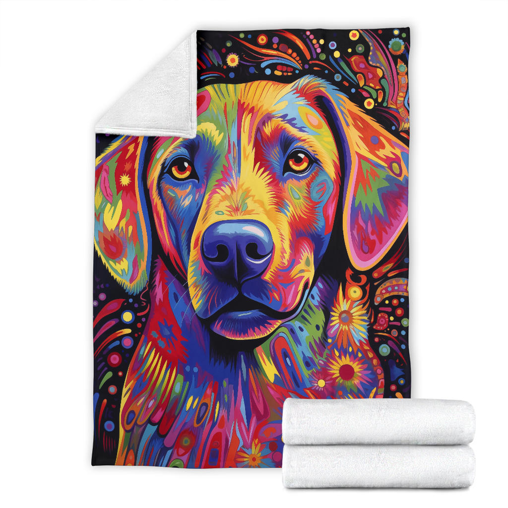 Trippy Psychedelics Labrador Retriever Blanket, Labrador Retriever Throw Blanket, Labrador Retriever Fleece Blanket, Labrador Retriever Gift