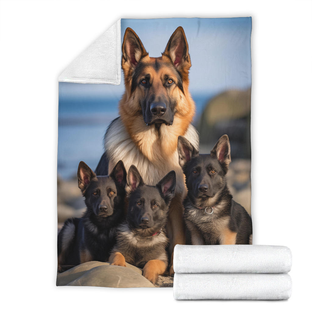 German Shepherd Family Blanket, German Shepherd Gifts, German Shepherd Throw Blanket, German Shepherd Fleece Blanket