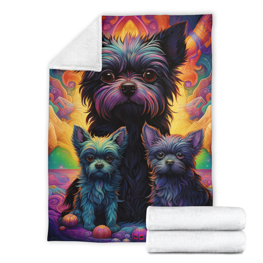 Affenpinscher Blanket, Trippy Psychedelics Affenpinscher Fleece Blanket, Affenpinscher Throw Blanket, Affenpinscher Gifts