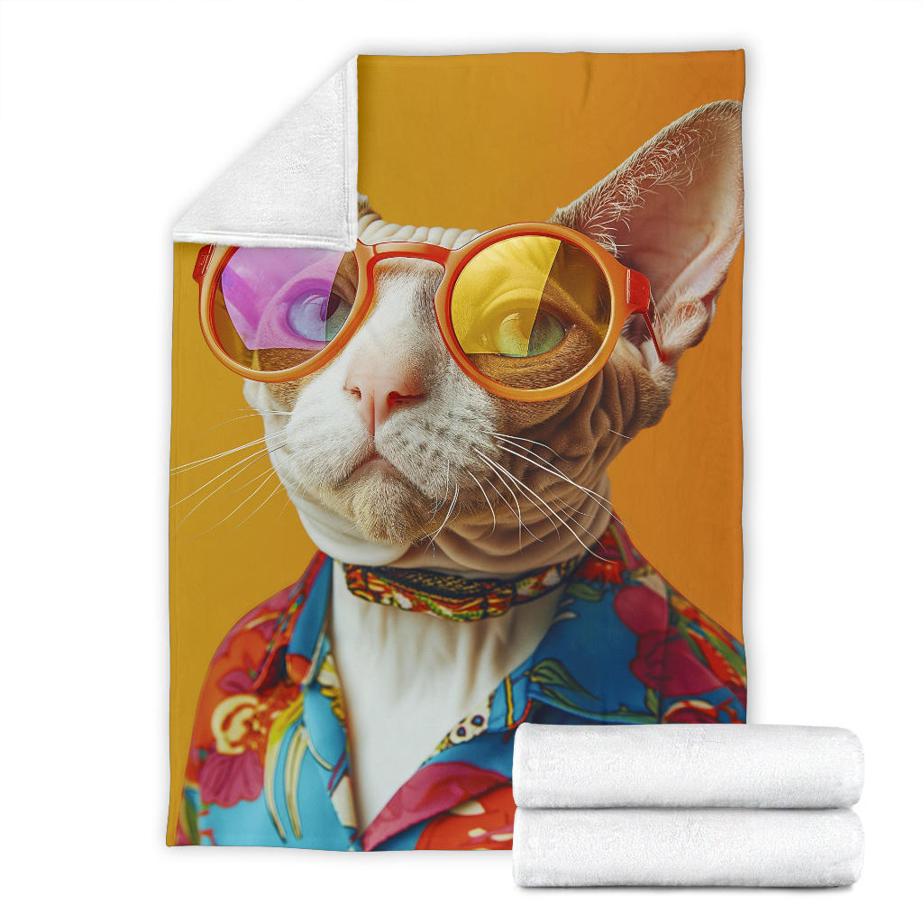 Devon Rex cat Blanket, Trippy Psychedelics Devon Rex cat Fleece Blanket, Devon Rex cat Throw Blanket, Devon Rex cat Gifts