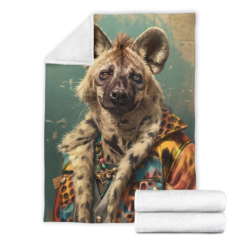 Hyena animal Blanket, Trippy Psychedelics Hyena animal Fleece Blanket, Hyena animal Throw Blanket, Hyena animal Gifts