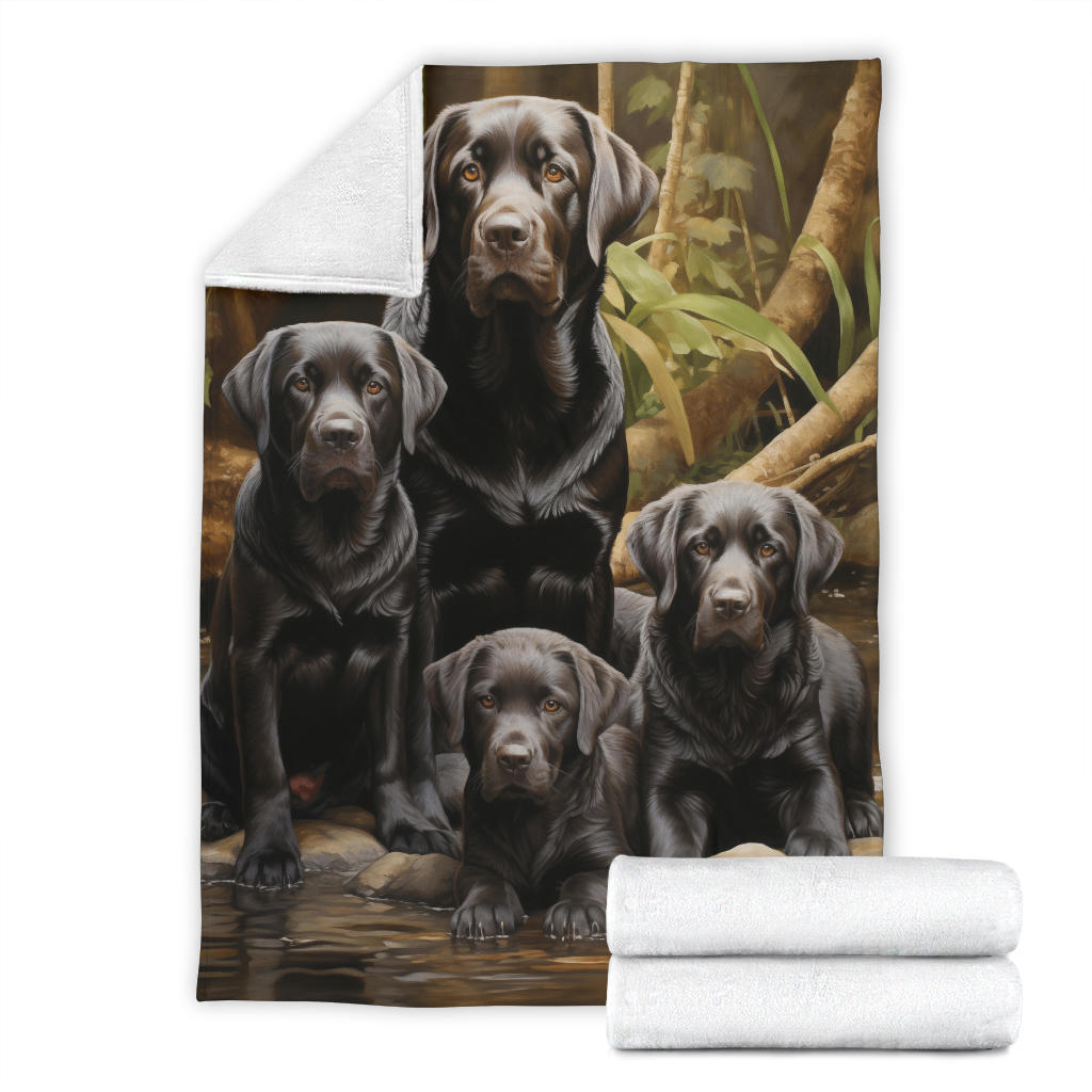 Labrador Retriever Family Blanket, Labrador Retriever Throw Blanket, Labrador Retriever Gifts, Labrador Retriever Fleece Blanket