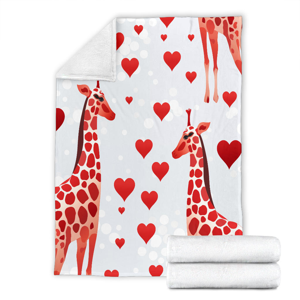 Giraffe Heart Blanket, Giraffe Throw Blanket, Giraffe Fleece Blanket, Giraffe Gifts