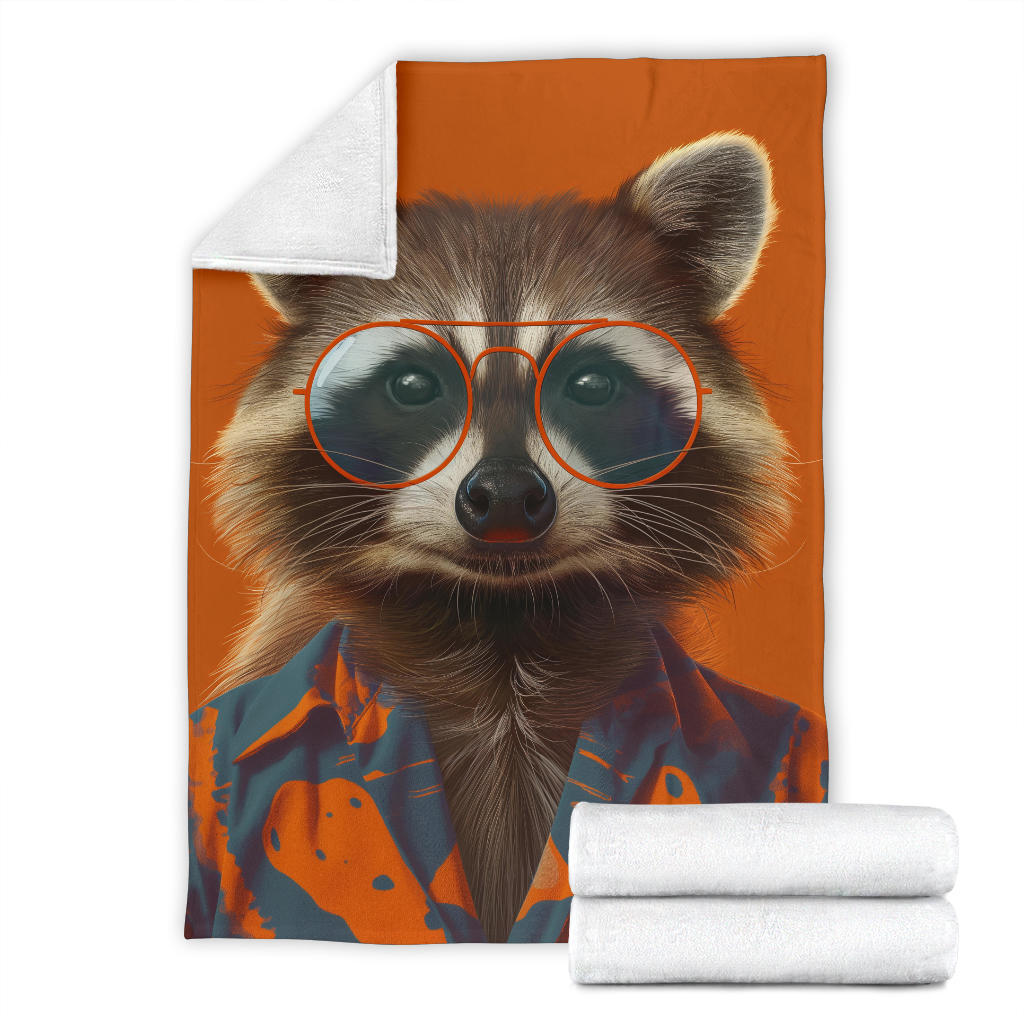 Raccoon Blanket, Trippy Psychedelics Raccoon Fleece Blanket, Raccoon Throw Blanket, Raccoon Gifts