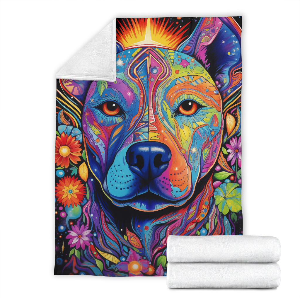 American Staffordshire Terri Blanket, Trippy Psychedelics American Staffordshire Terri Fleece Blanket, American Staffordshire Terri Throw Blanket, American Staffordshire Terri Gifts