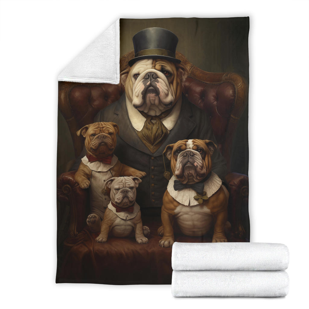 Bulldog Family Blanket, Bulldog Gifts, Bulldog Blanket, Bulldog Throw Blanket