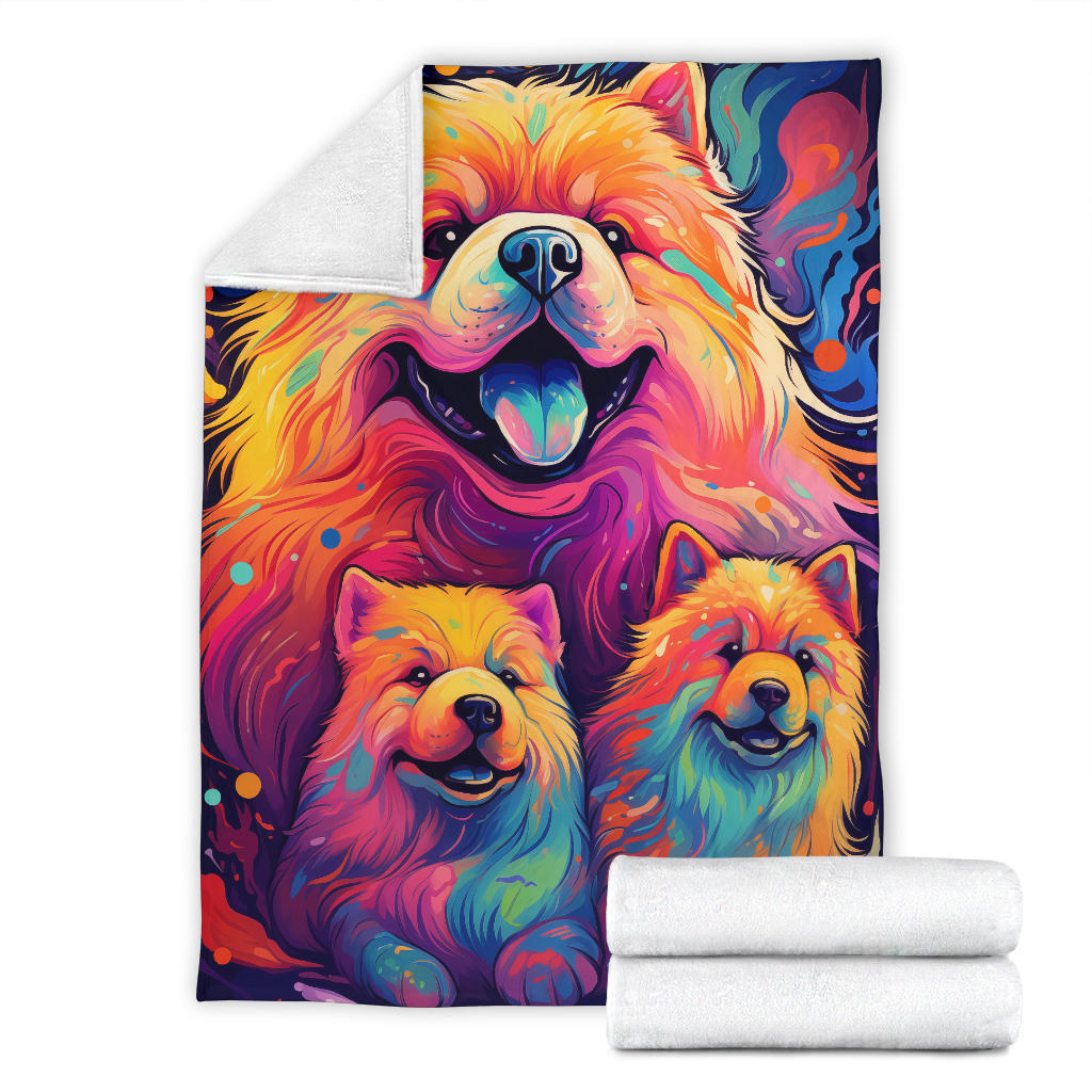 Chow Chow Blanket, Trippy Psychedelics Chow Chow Fleece Blanket, Chow Chow Throw Blanket, Chow Chow Gifts